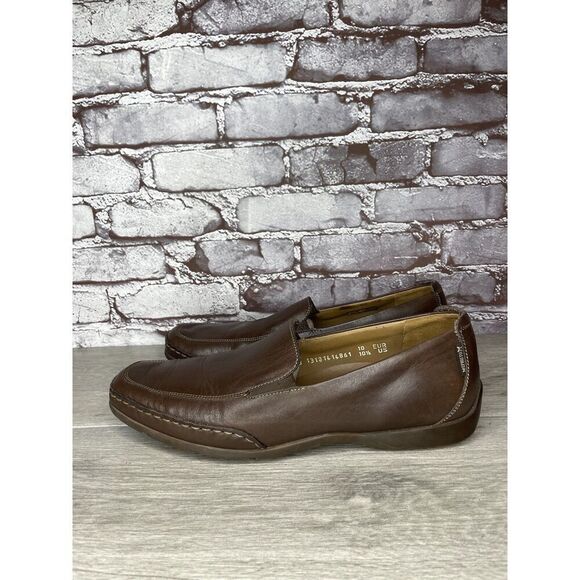 Mephisto Loafers Men Sz 10.5 Brown Leather Slip On Moc Cool Air Driving - Picture 1 of 16